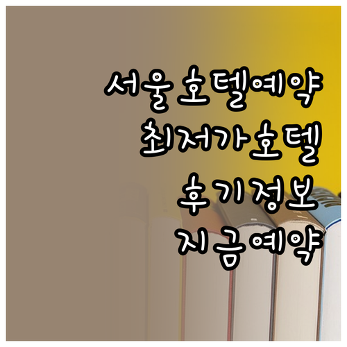 서울 호텔 예약 가이드 최저가 호텔 