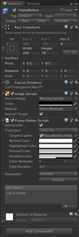 Unity Popup Buttons 구성