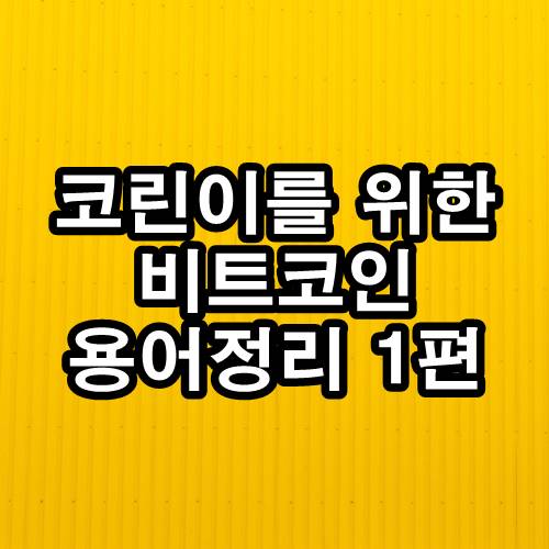  비트 코인 용어 정리 1편, 코린이들 모여라