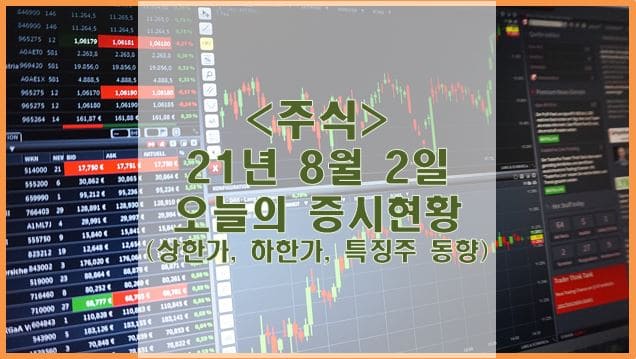  [주식] 21년 8월 2일 오늘의 증시현황 (상한가, 하한가, 특징주)