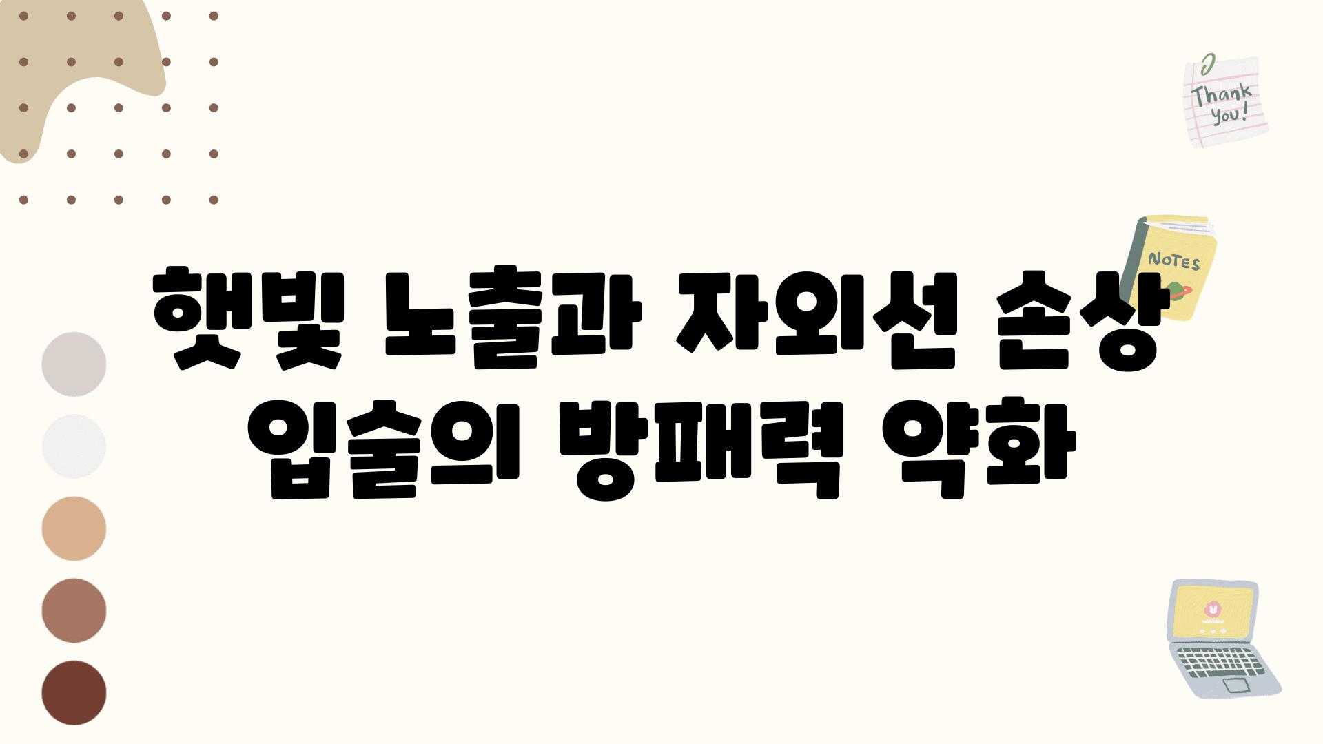 햇빛 노출과 자외선 손상 입술의 방패력 약화