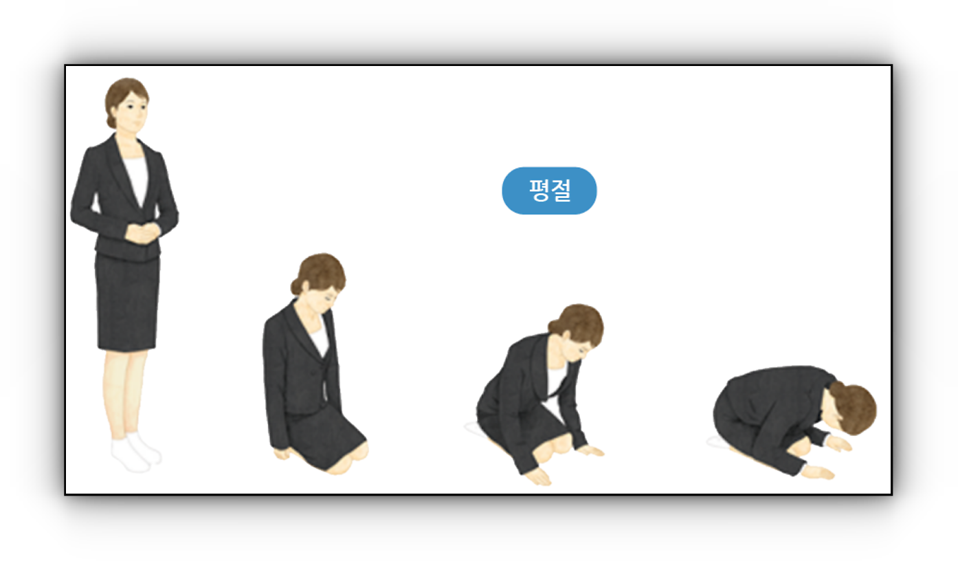장례식장에서 절하는 방법 여성의 평절