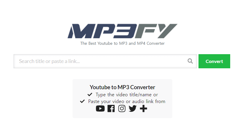 MP3PY 홈페이지 화면