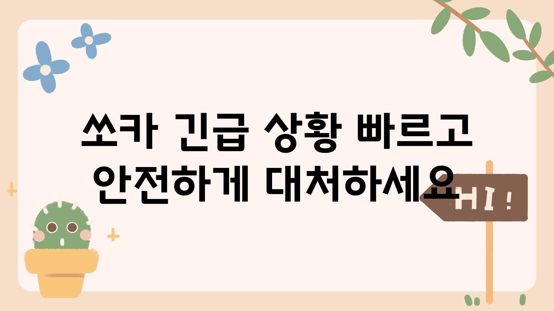 쏘카 긴급 상황 빠르고 안전하게 대처하세요