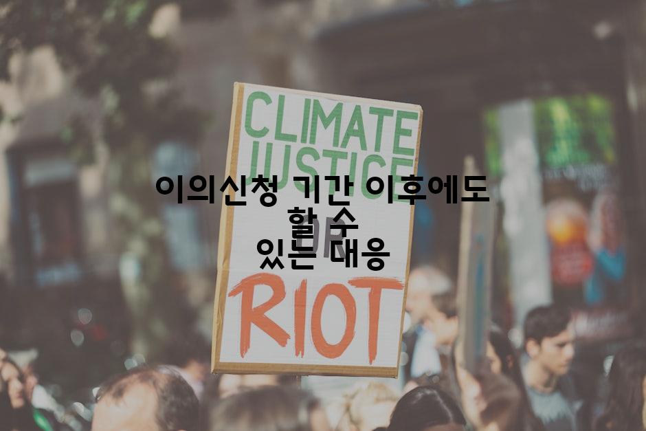 이의신청 기간 이후에도 할 수 있는 대응