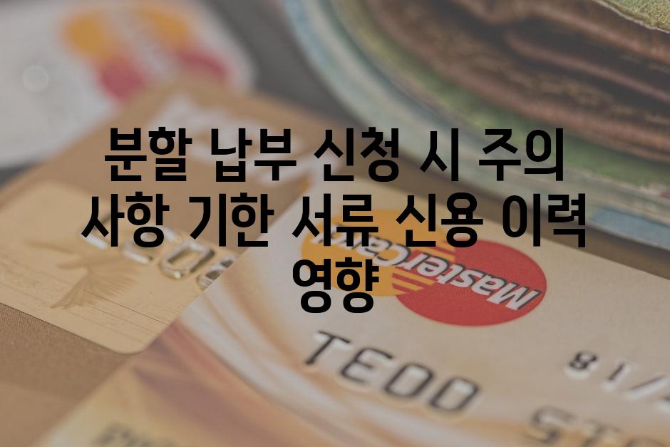 분할 납부 신청 시 주의 사항 기한 서류 신용 이력 영향