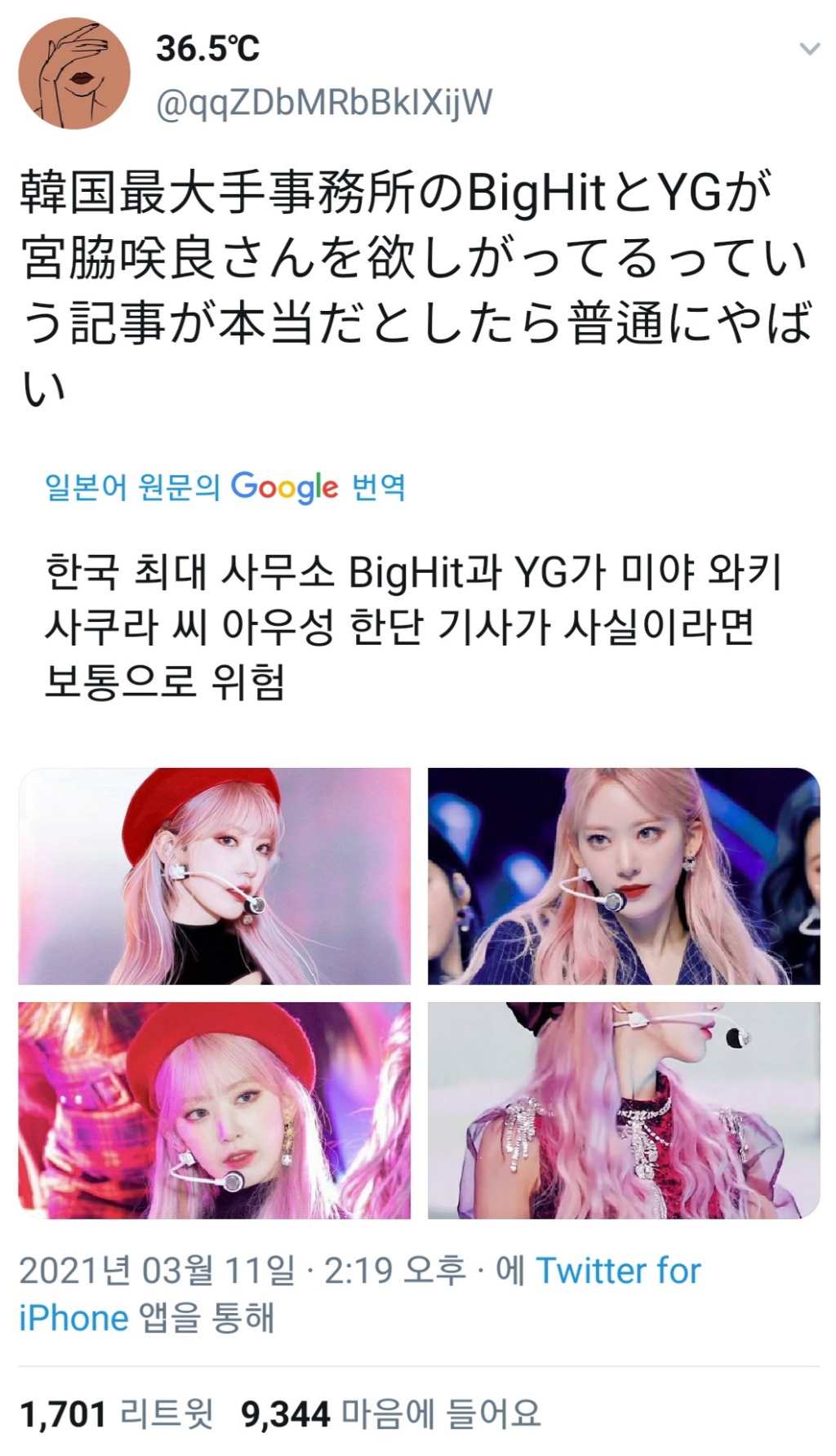  사쿠라 빅히트 영입 일본 팬들 반응