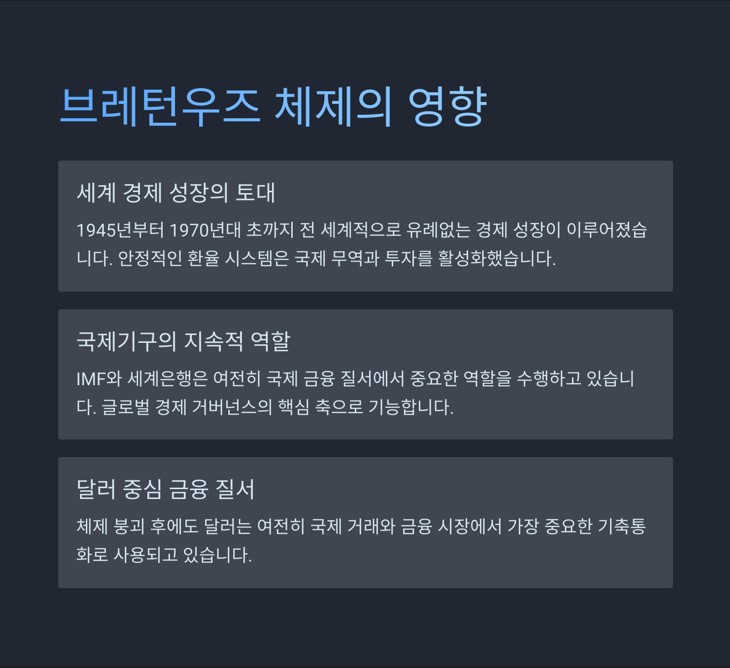 브레턴우즈 체제의 영향