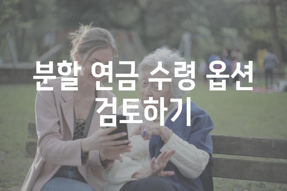 분할 연금 수령 옵션 검토하기