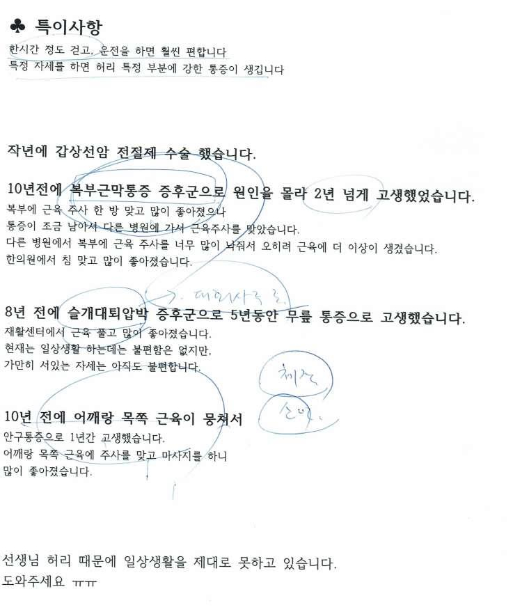 근막통증후군 환자 치료 허리 디스크 기립근의