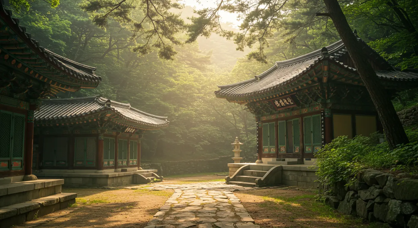 한국 여름 산사 템플스테이 풍경