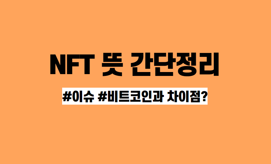  NFT 뜻과 비트코인과 차이점 간단 정리
