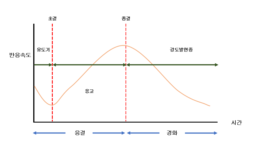 응결 및 경화 과정