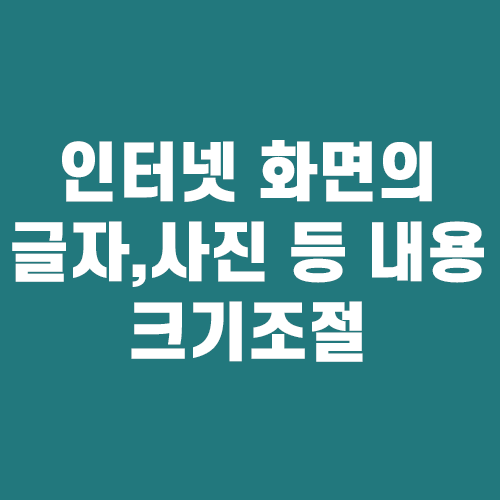  인터넷 화면 글자 및 이미지 확대, 축소, 100%로 조절 간편한 방법 - 크롬, 엣지, 익스플로러, 웨일 모두 가능