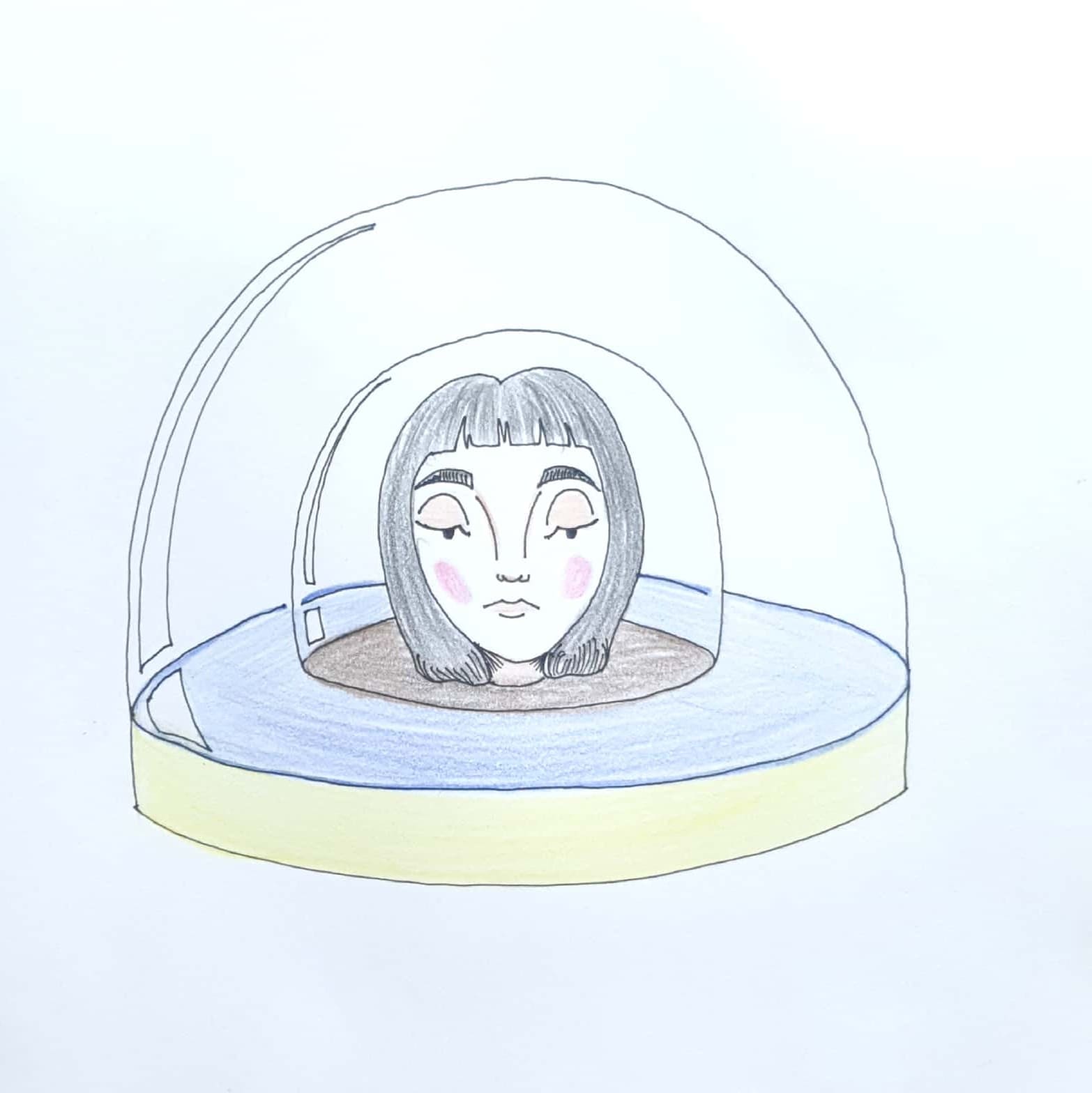  두 겹으로 보호된 머리