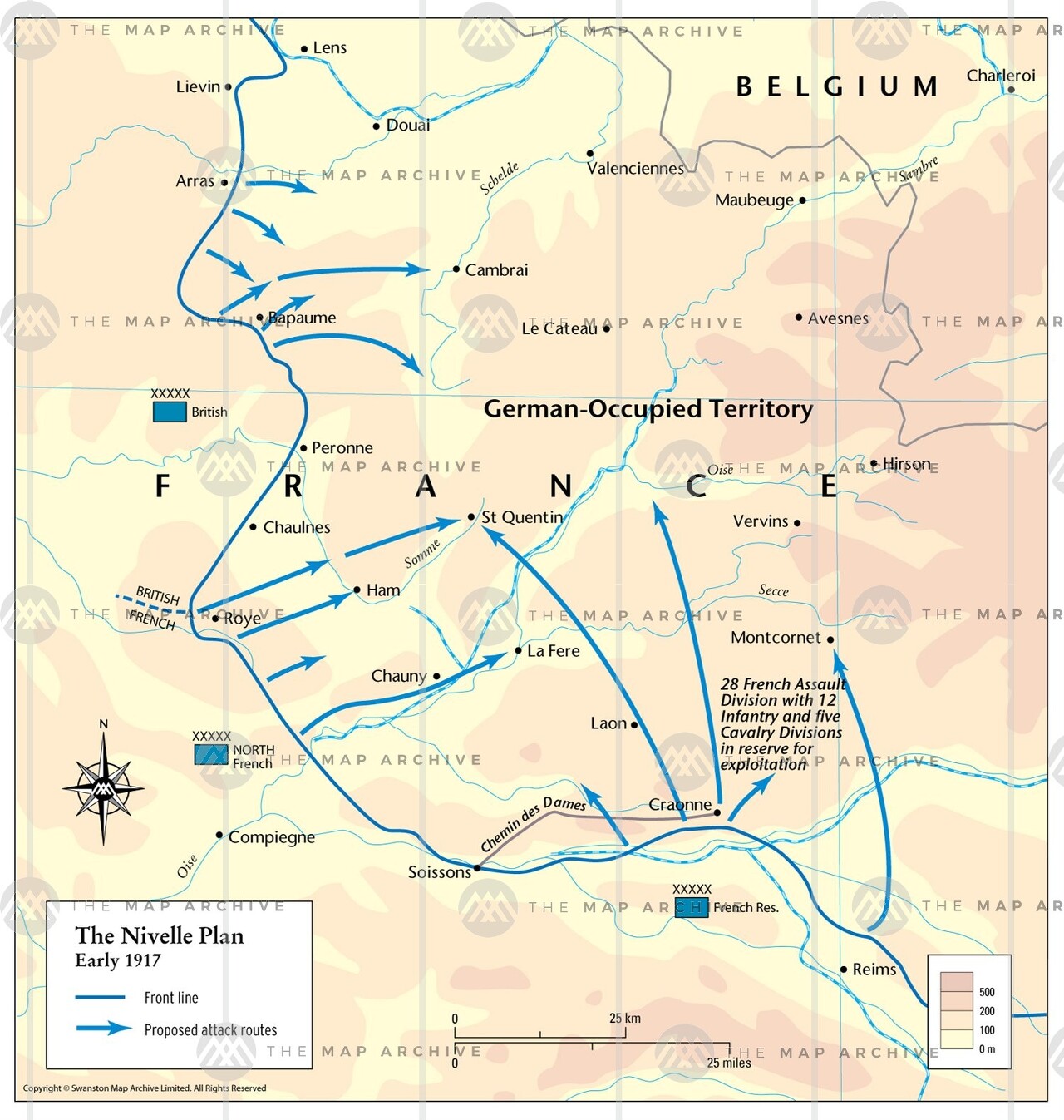 제1차 세계대전 니벨 공세 지도