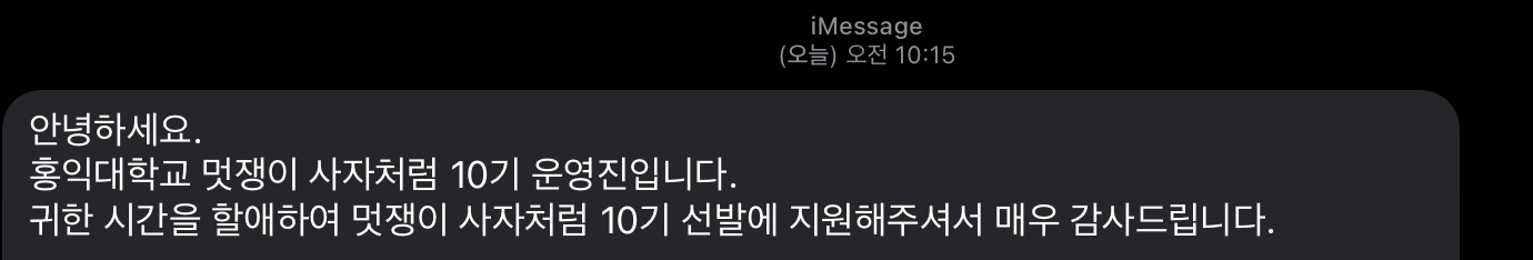  멋쟁이사자처럼 대학 10기 서류 합격 후기와 면접 후기
