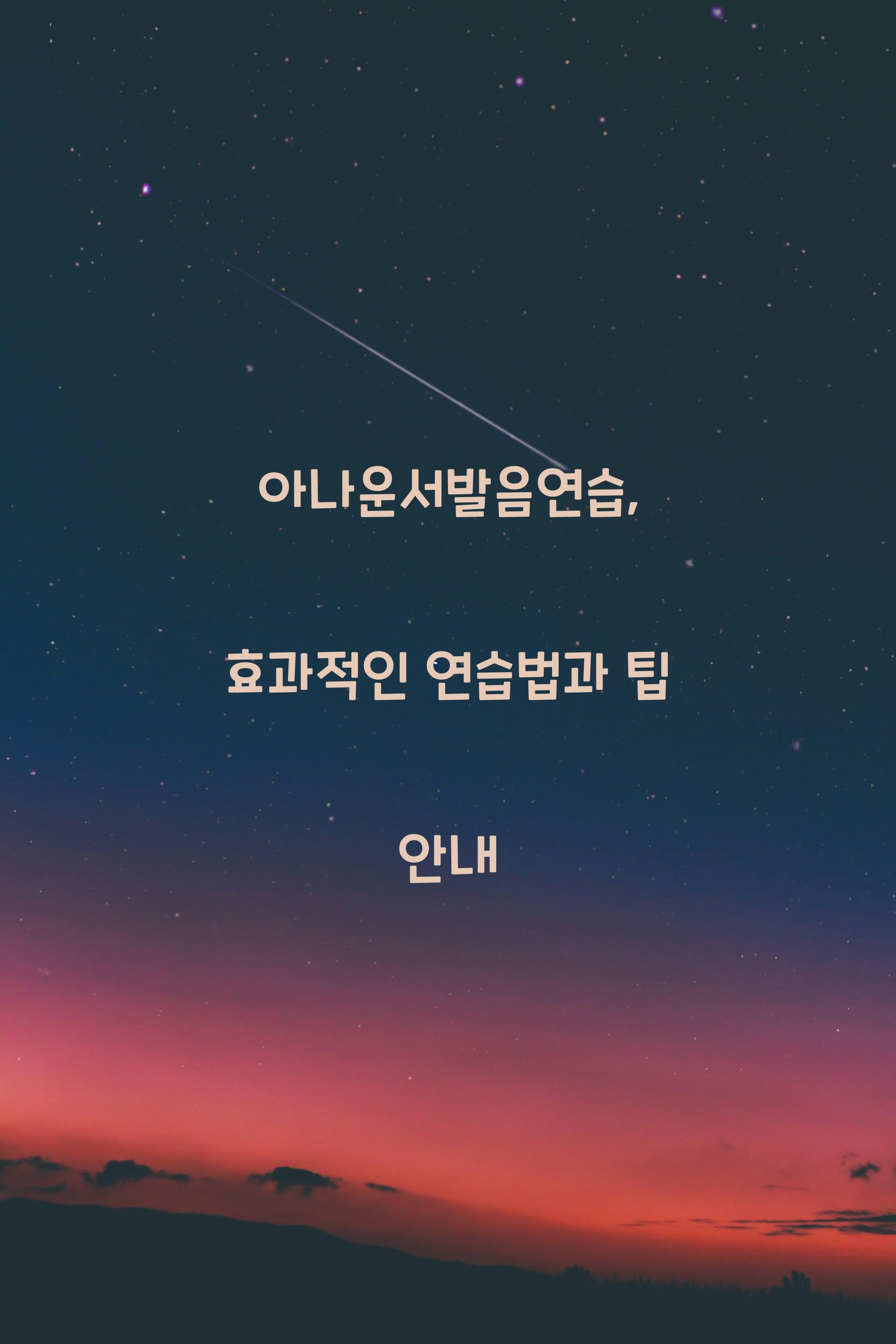 아나운서발음연습