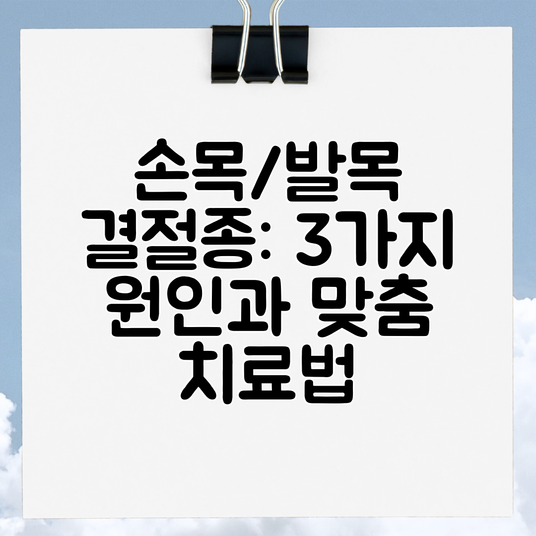 손목발목 결절종 3가지 원인과 맞춤 치료법