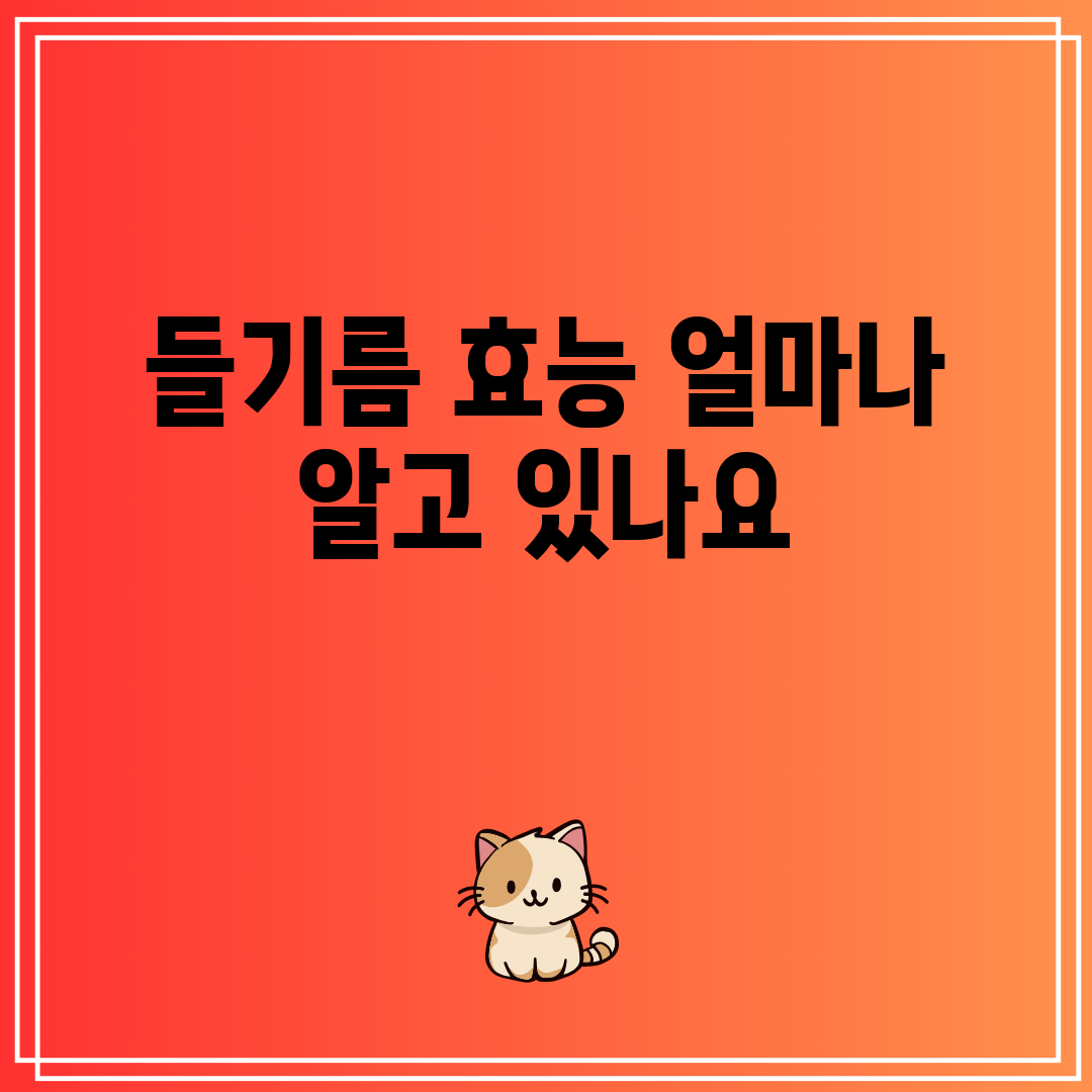 들기름 효능 얼마나 알고 있나요