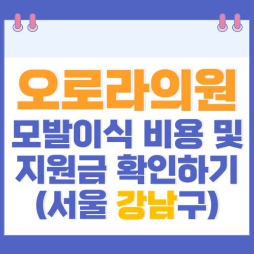 오로라의원 모발이식 비용 및 지원금 확인하기(서울 강남구)