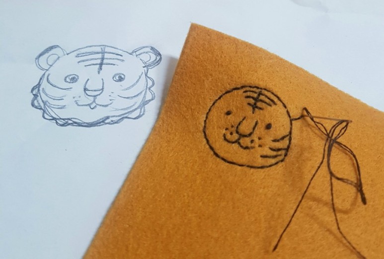 자수 브로치 핸드메이드 호랑이 7