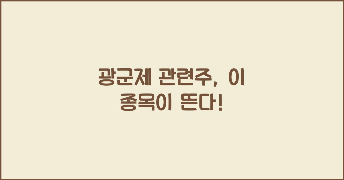 광군제 관련주