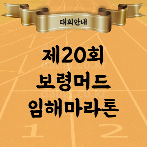 2023 제20회 보령머드임해마라톤 대회 코스 기념품 참가비 등