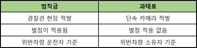 범칙금-과태료-차이점- 보험료-할증-3