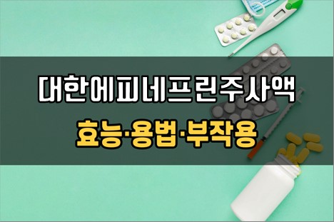  대한에피네프린주사액 사용 전 확인사항 3가지! 효능·효과, 사용법, 주의사항(부작용)