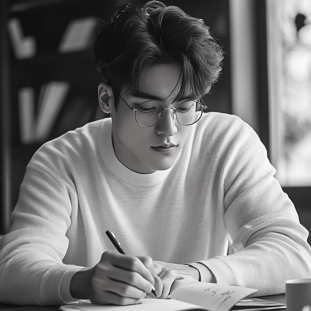노트에 예상금액을 메모하며 정리하는 청년