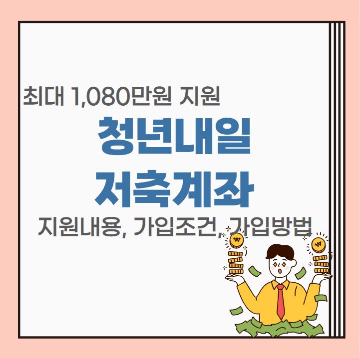  청년내일저축계좌 혜택 가입조건 신청방법 총 정리, 최대 1,080만원 지원