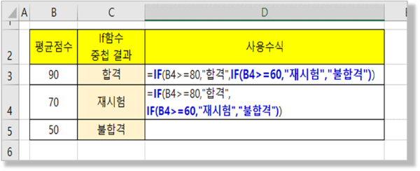 If 함수 중첩하여 사용하기