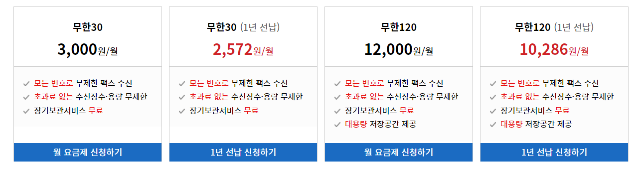 enFax 비용