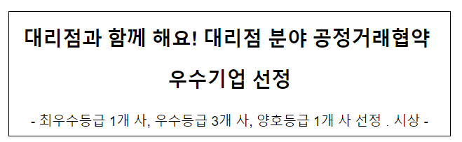  2022년 공정거래협약(대리점분야) 이행평가 결과 발표