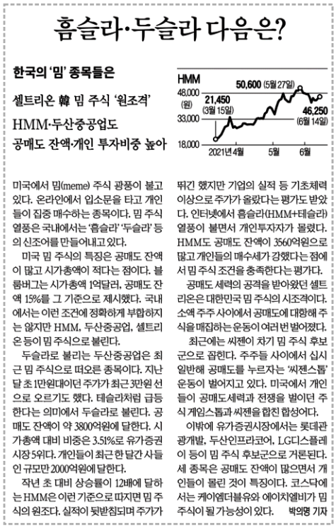  한국판 밈 주식은?