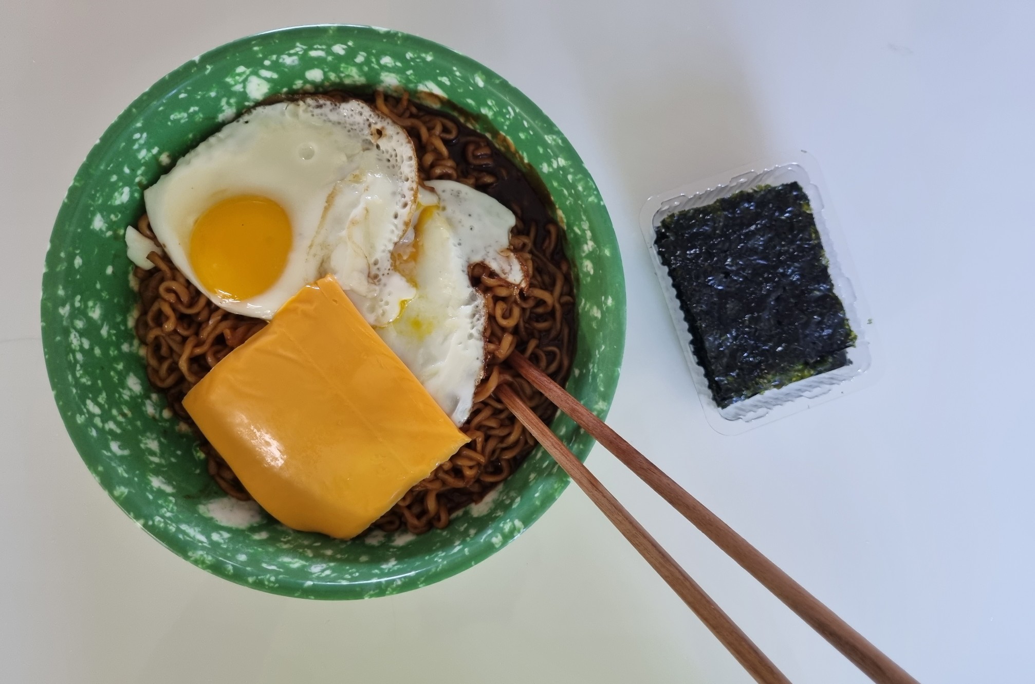  [집밥] 짜파게티+치즈+계란후라이