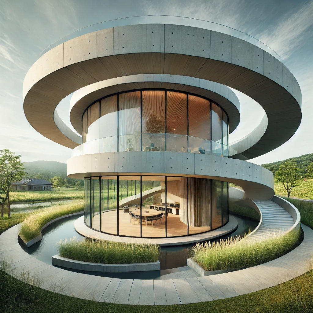 Spiral House의 조용한 아침 자연과 현대 건축의 조화