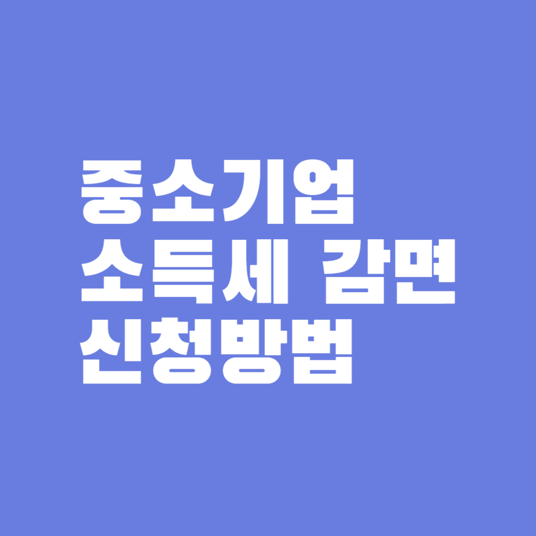 중소기업 청년 소득세 감면