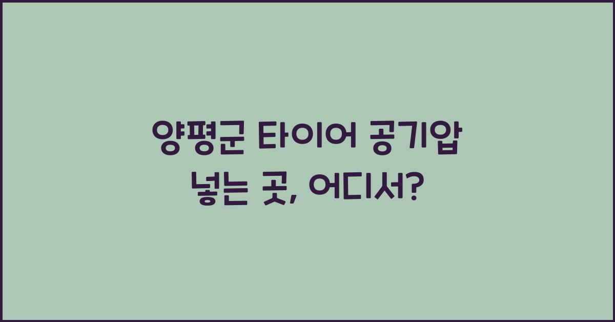 양평군 타이어 공기압 넣는 곳