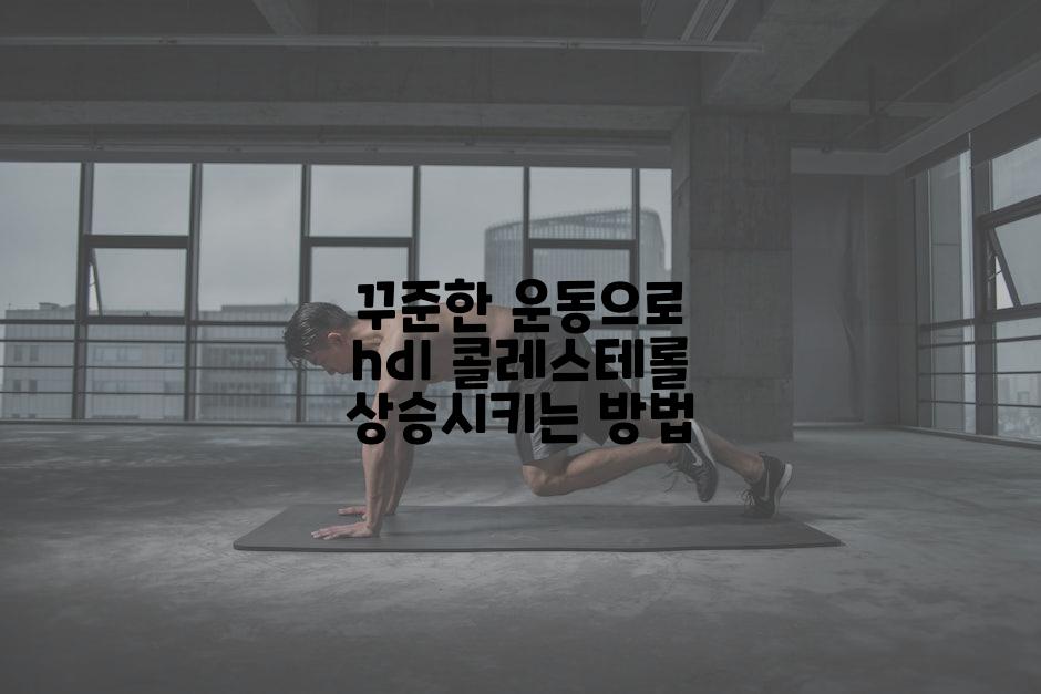 꾸준한 운동으로 hdl 콜레스테롤 상승시키는 방법