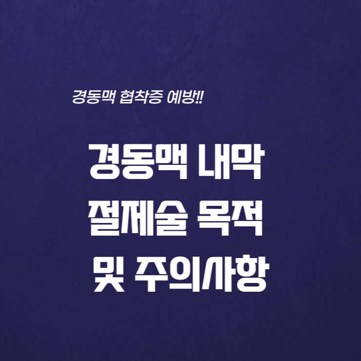  경동맥 내막 절제술 목적 및 주의사항