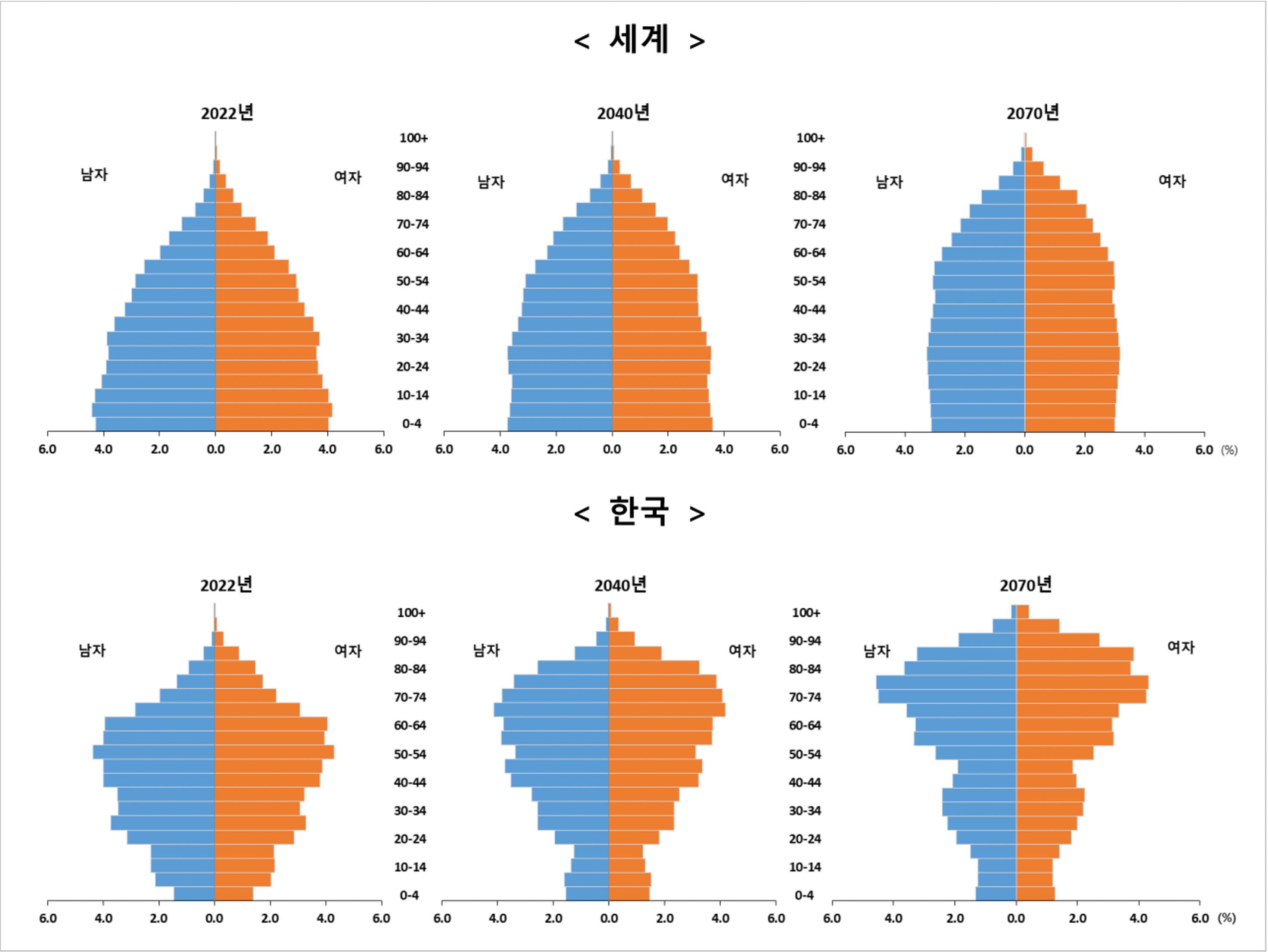 세계와-한국의-인구-피라미드-그래프