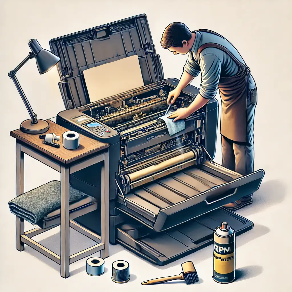 프린터-내부청소하는-모습