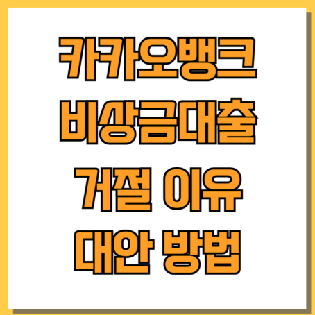 카카오뱅크 비상금대출 거절이유