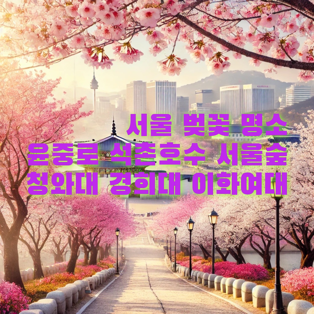서울 벚꽃 명소 여행기