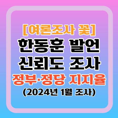 여론조사꽃-대통령-정당-한동훈-지지율