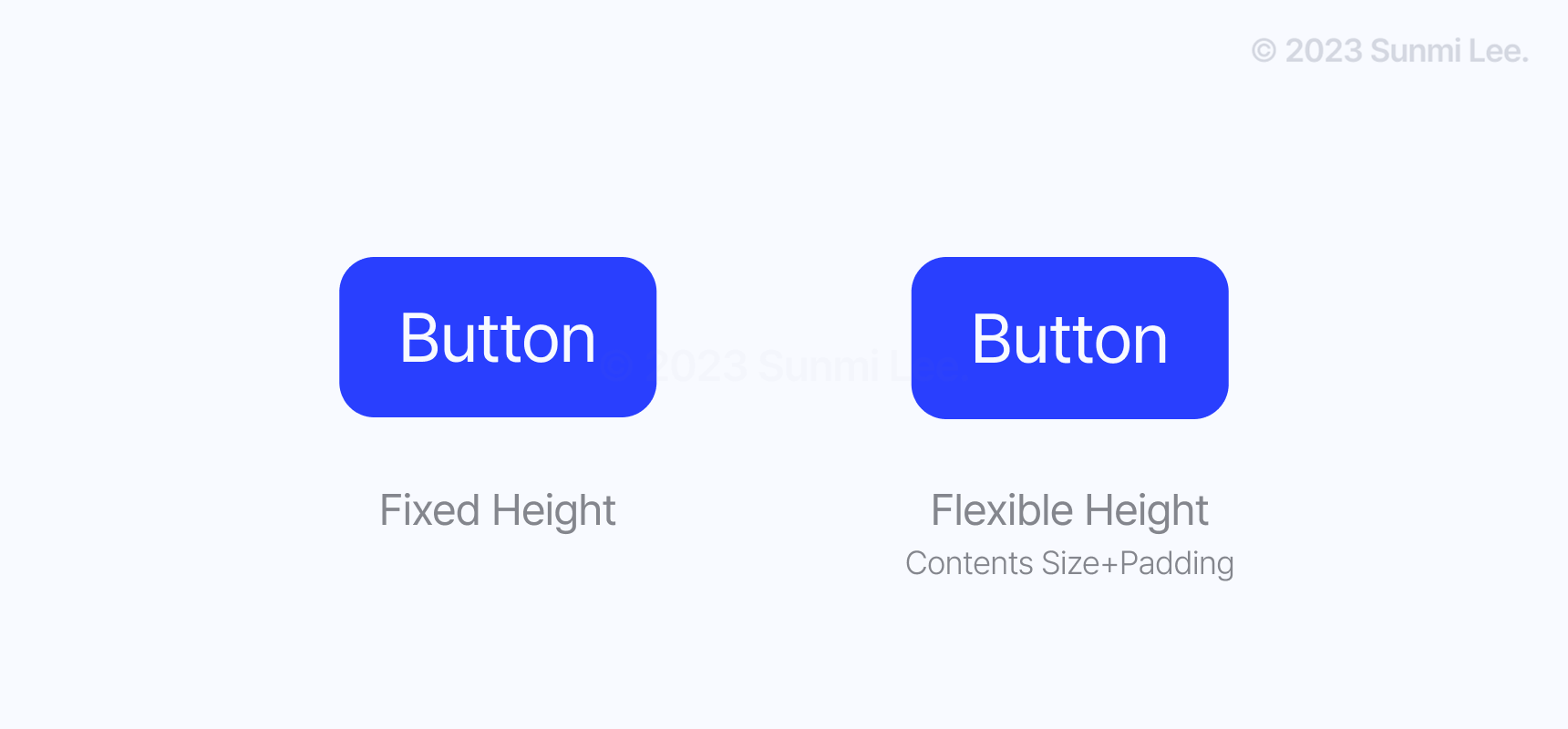 버튼의 크기 종류(Small, Medium, Large)