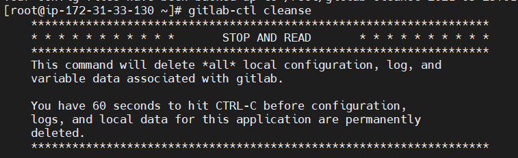 gitlab-ctl cleanse