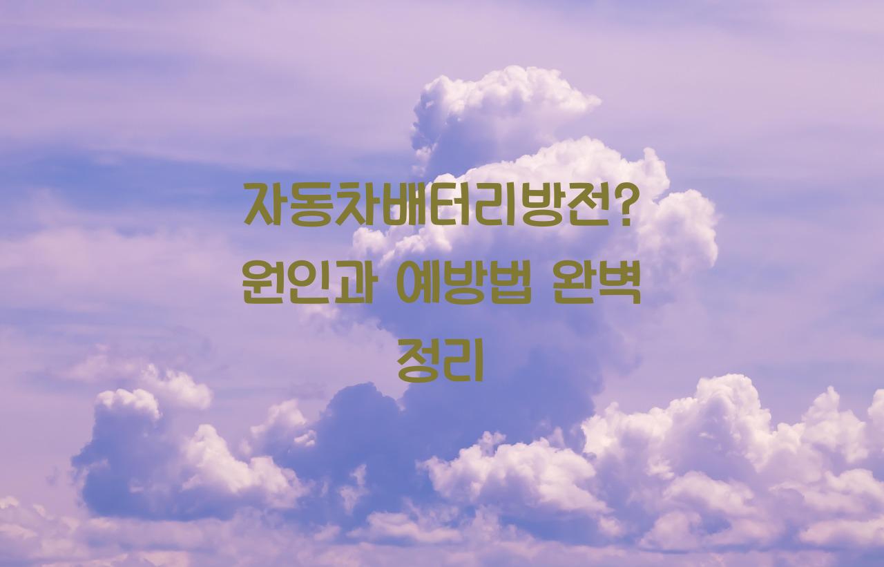 자동차배터리방전